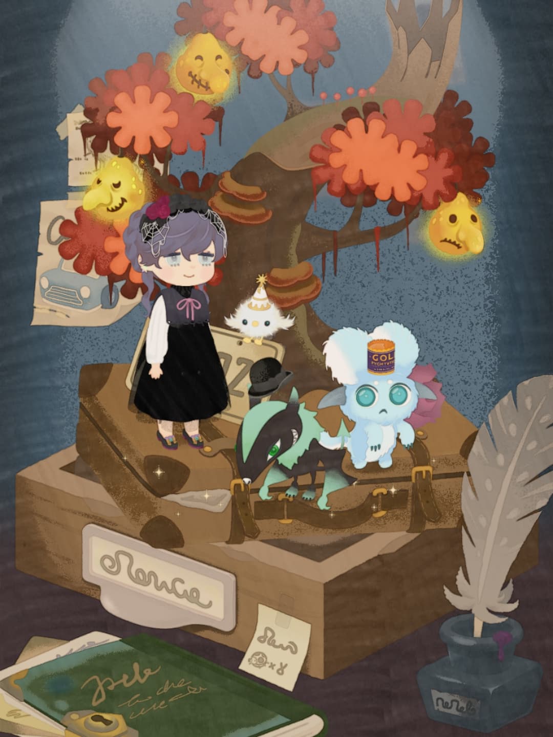 グラウンドの古びたトランクが意外と合う