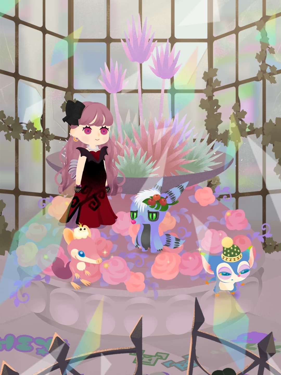 淡い色でハロウィンレイアウトは難しい…