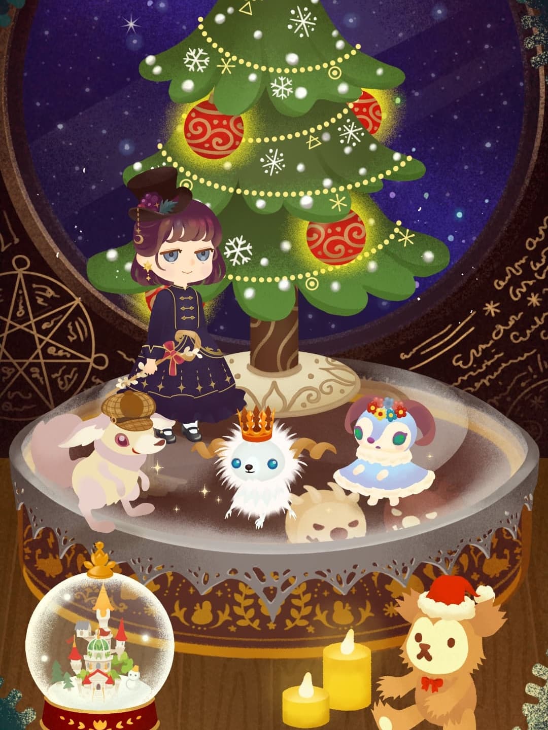 夜空に映えるクリスマスツリー