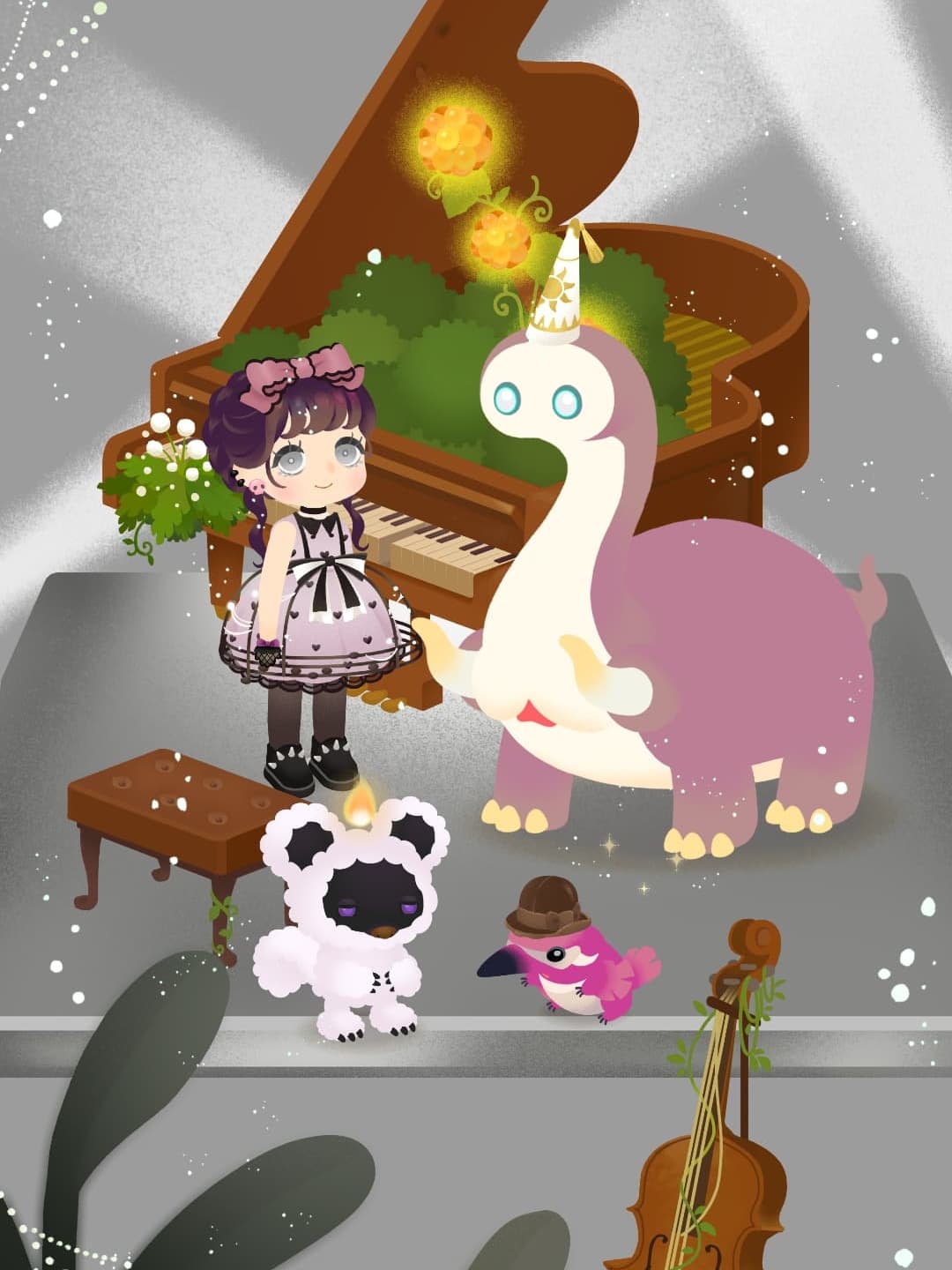 ピアノの足が浮かないようにだけ注意しました