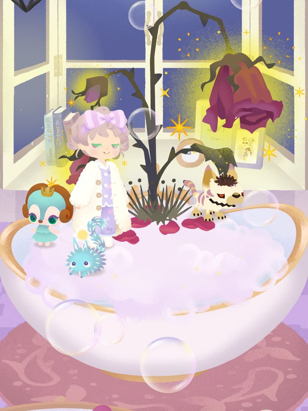 ドライローズには薔薇の花びらってことで