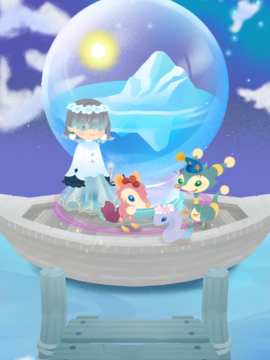 湖面は凍ってません