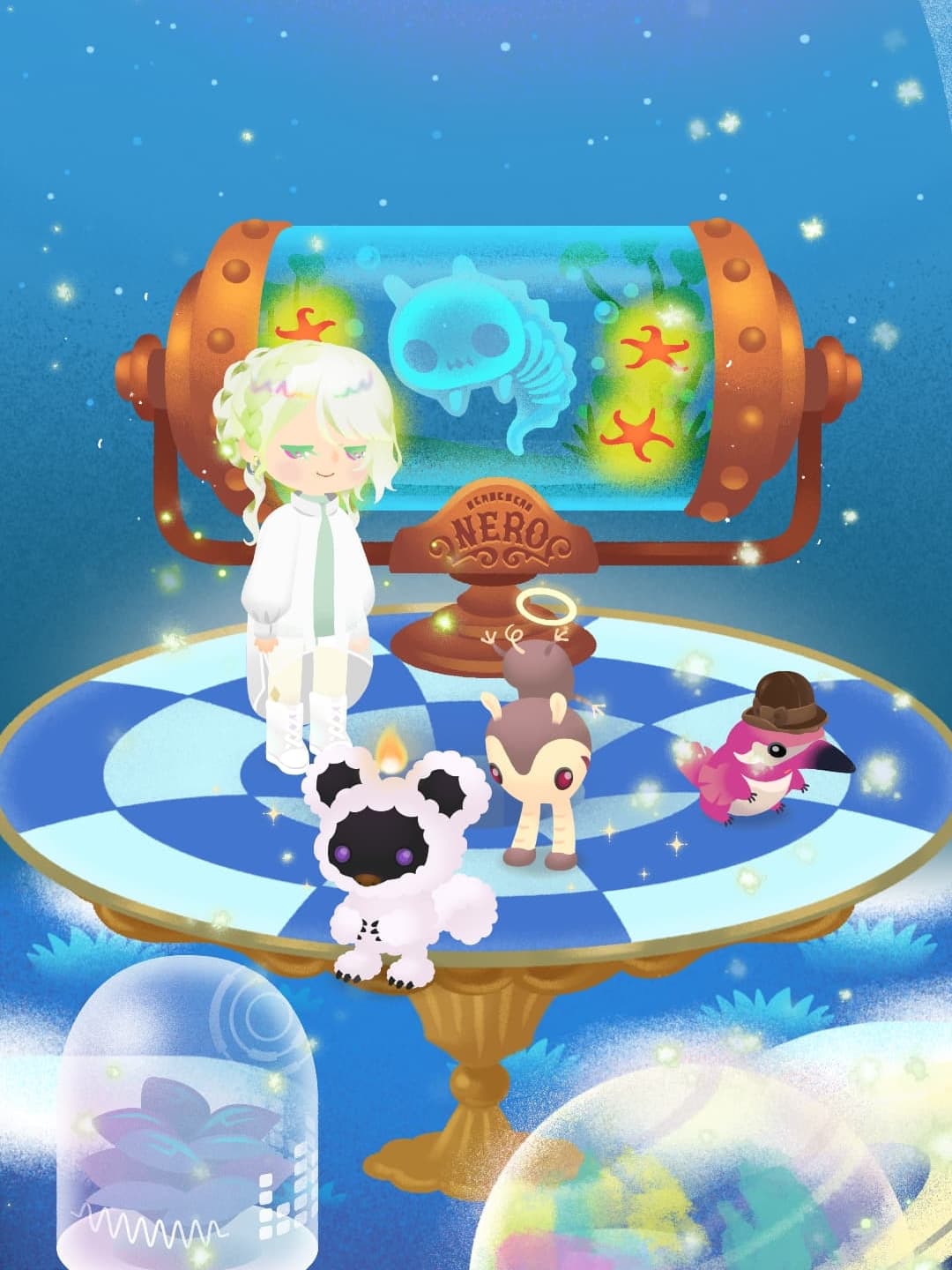 海っぽいレイアウトにするつもりだった