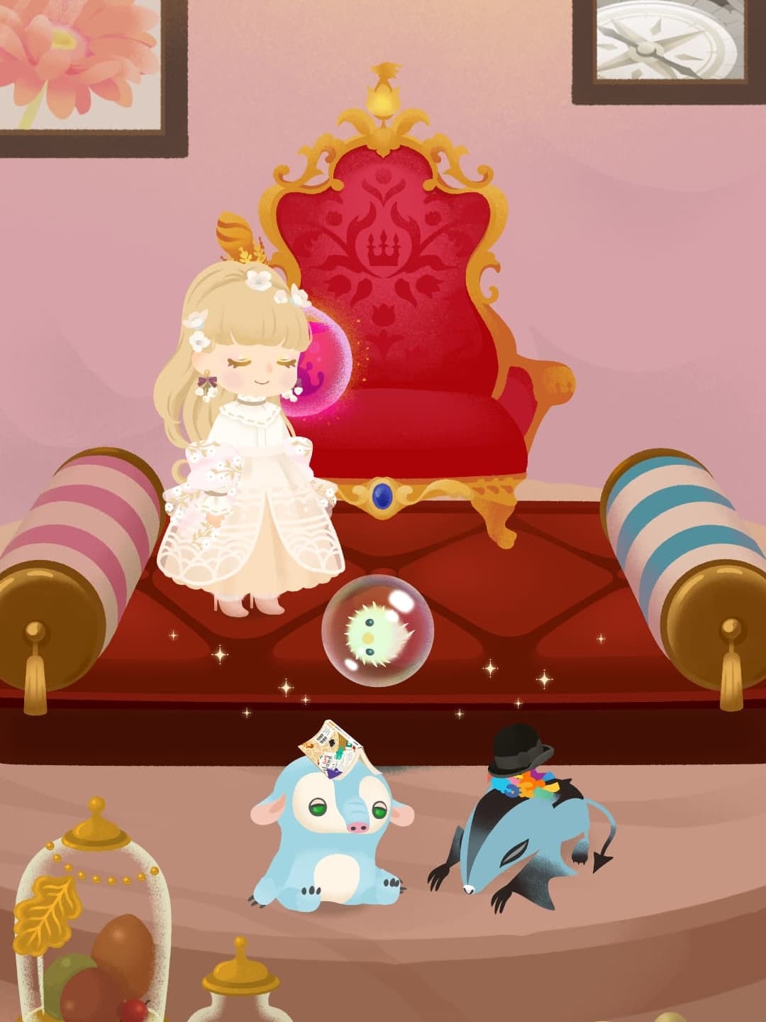 王というより王女さまの私室みたい