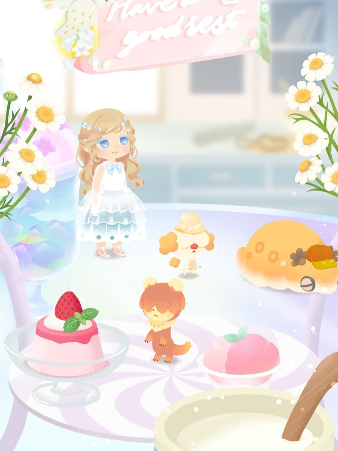 キッチンでスイーツ