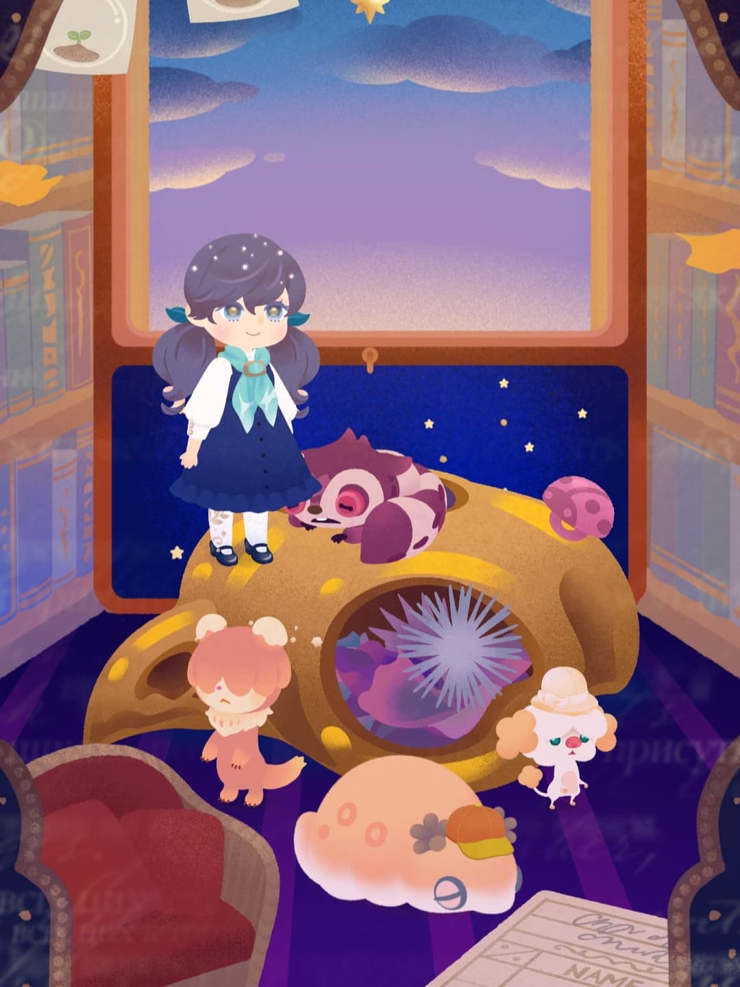 夜明けの図書室