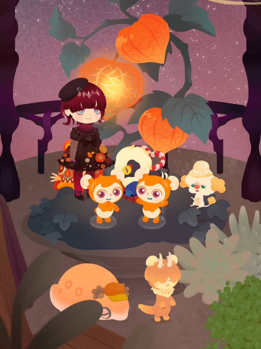 リヴリー達と鬼灯鑑賞