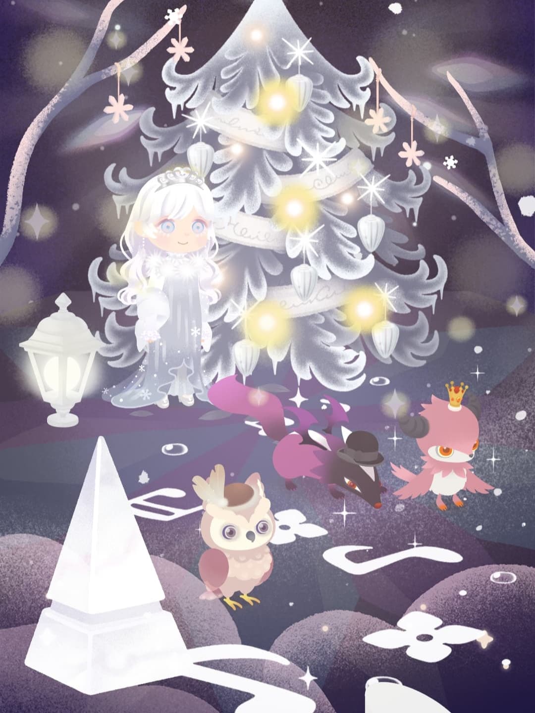 夜のクリスマスツリー