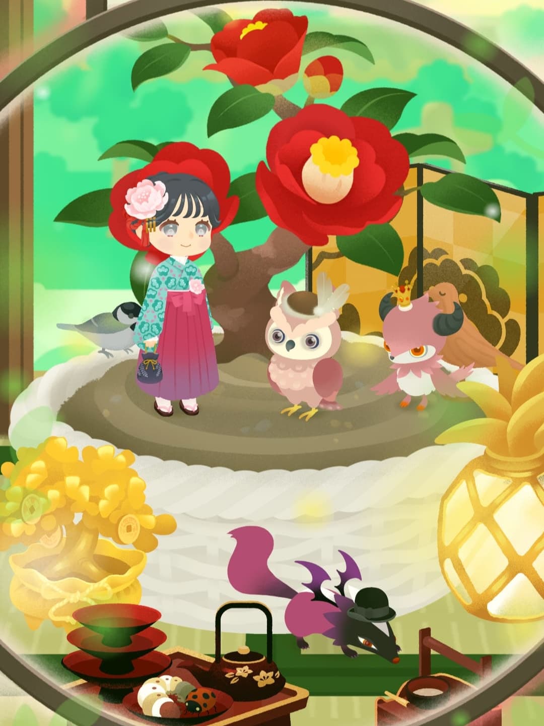 屏風のある部屋