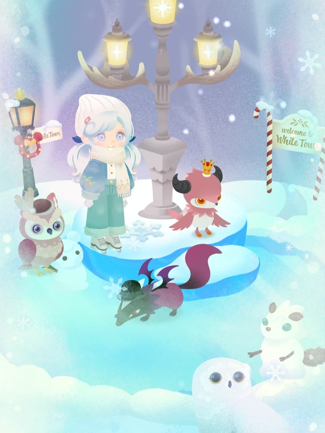 凍った湖で遊ぶリヴリー達