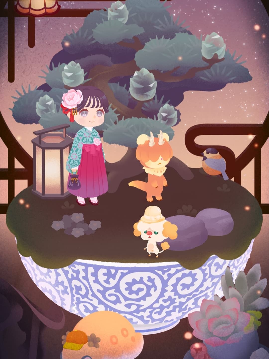 盆栽のある部屋