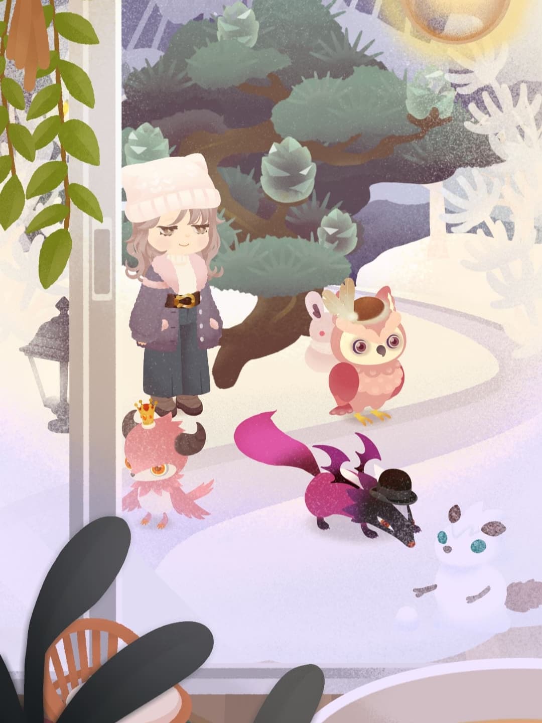 部屋から見る雪景色