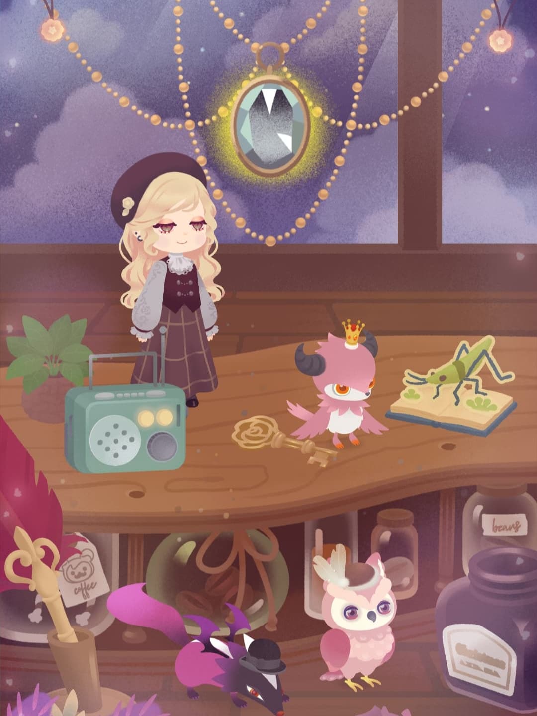 屋根裏のような部屋